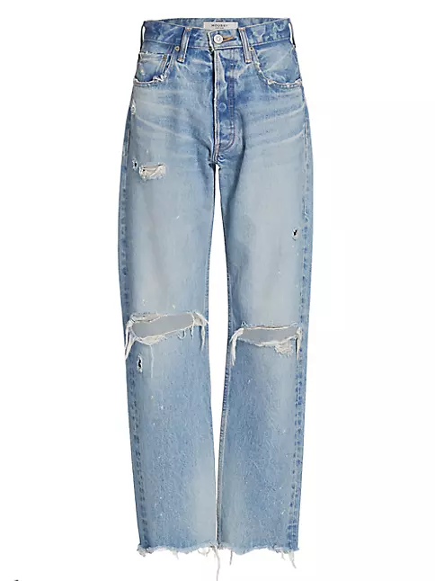 Shop Moussy Vintage Odessa Ripped Straight-Leg Jeans | Saks Fifth