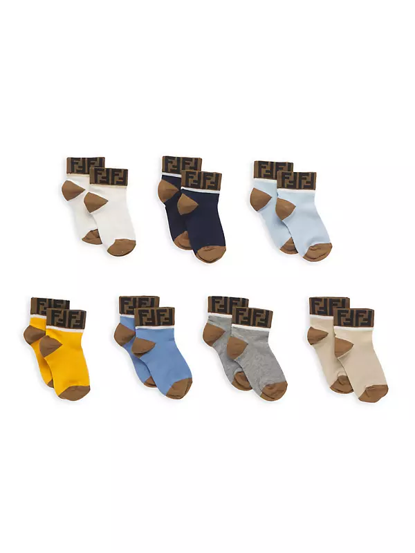 Shop Fendi Little Boy's & Boy's 7-Pack Crew Socks Set