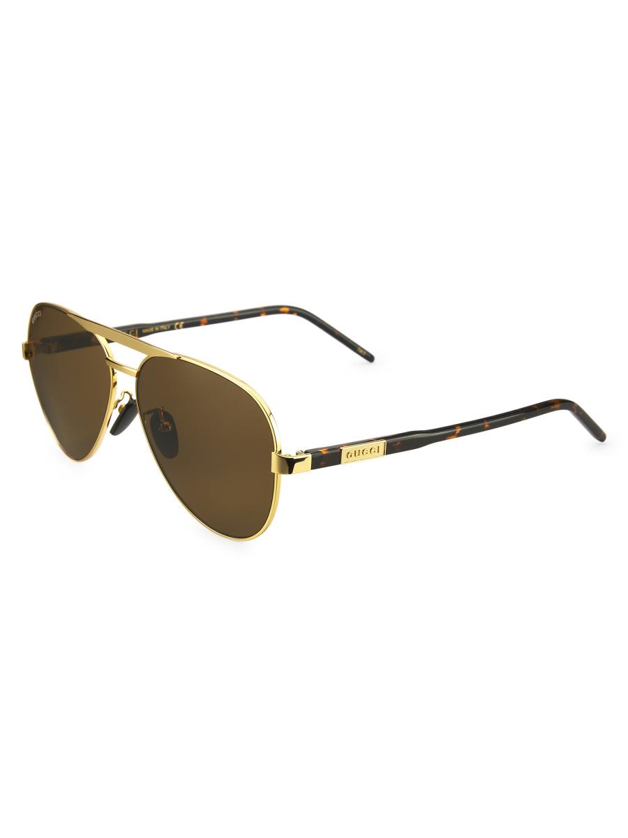 Gucci Gucci Logo 60MM Pilot Sunglasses | Saks Fifth Avenue