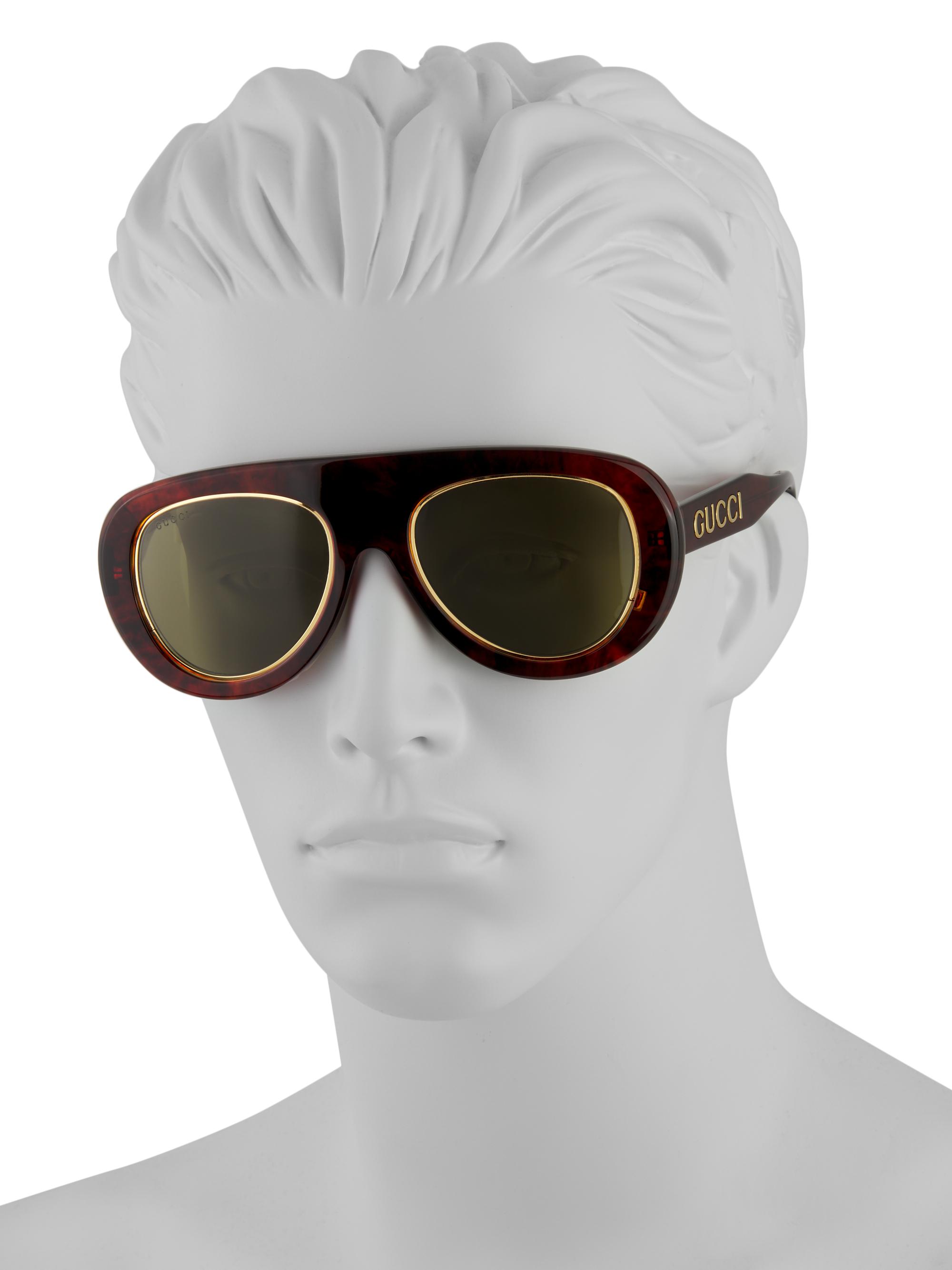 Gucci Gucci Logo 54MM Pilot Sunglasses | Saks Fifth Avenue
