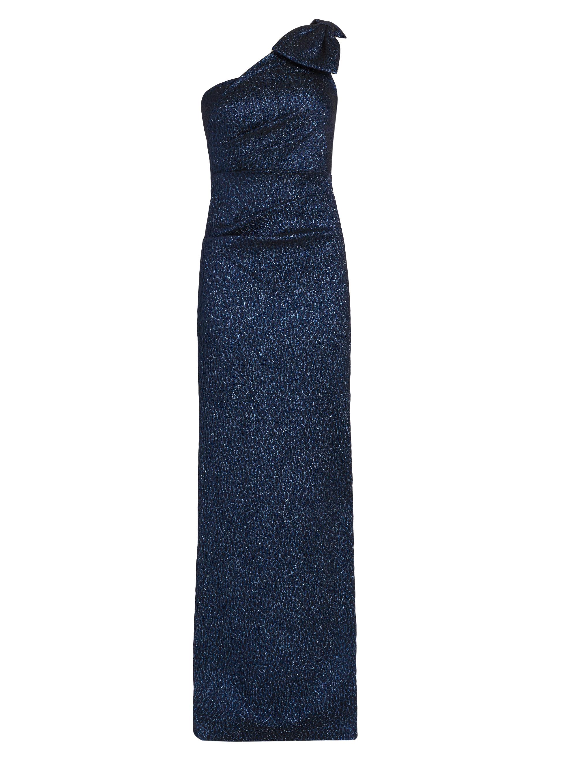 Teri Jon by Rickie Freeman Women's Shimmering One-Shoulder Gown - Navy Sapphire