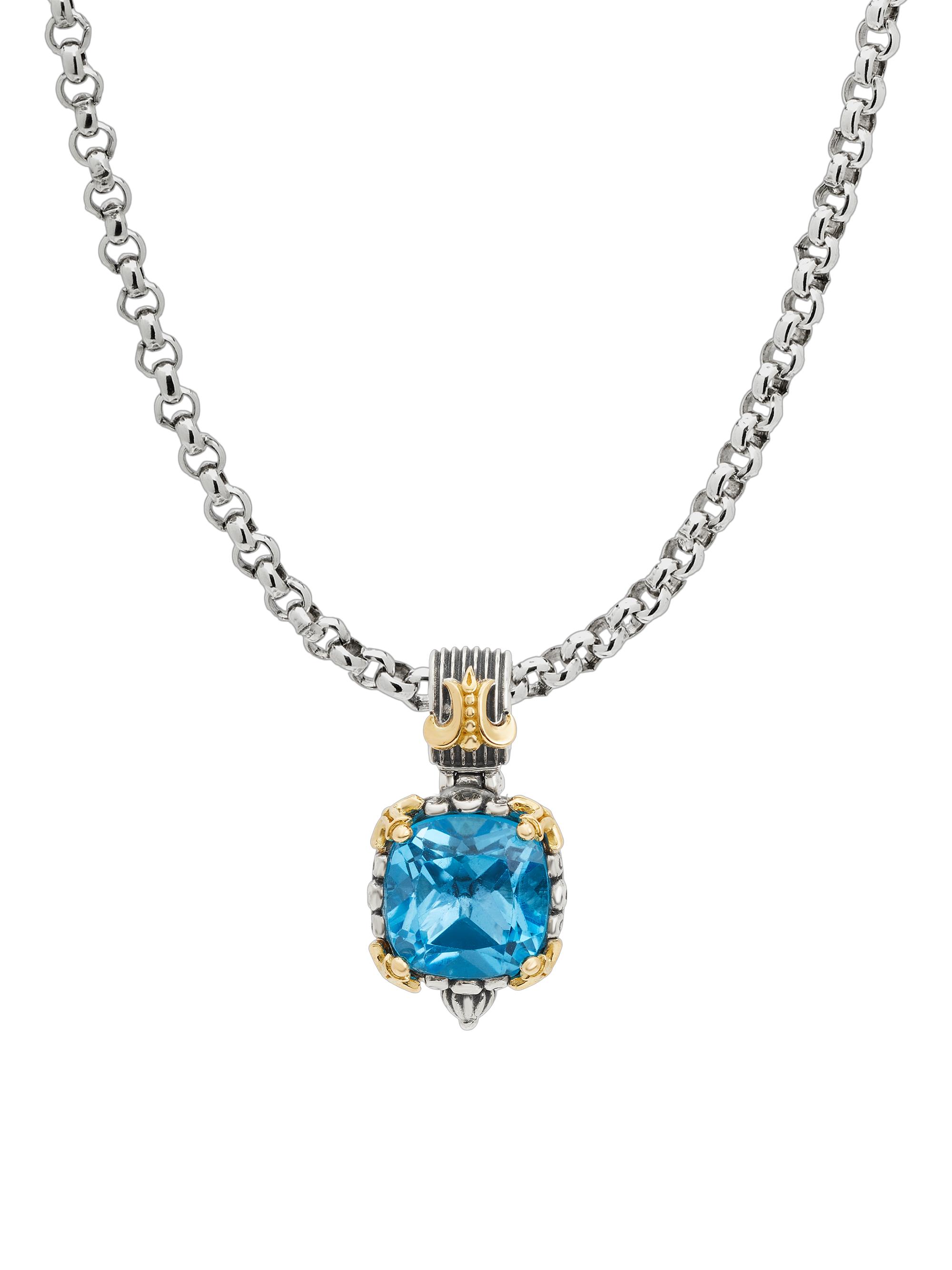 Konstantino Women's Delos 2.0 Utopia 18K Gold, Sterling Silver & Blue Topaz Pendant