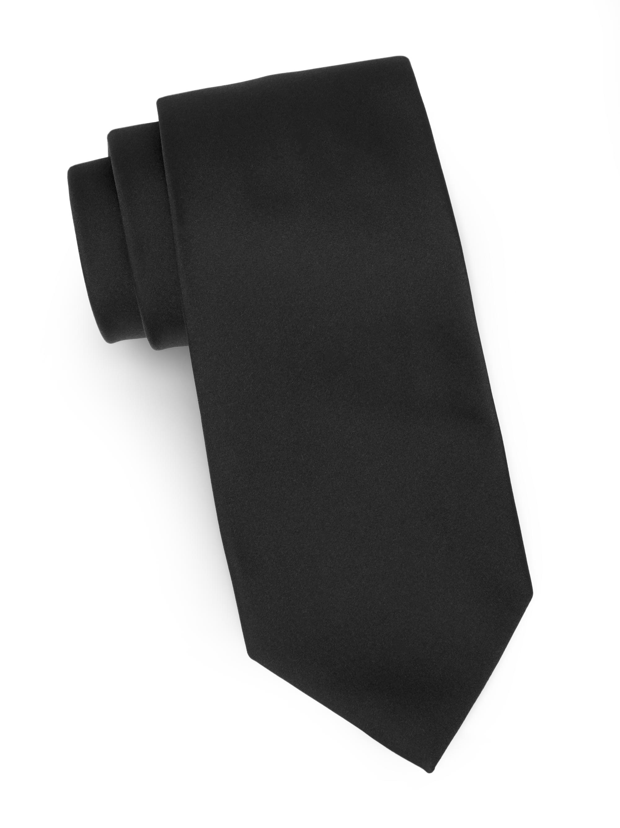 Charvet Men's Satin Silk Necktie - Black