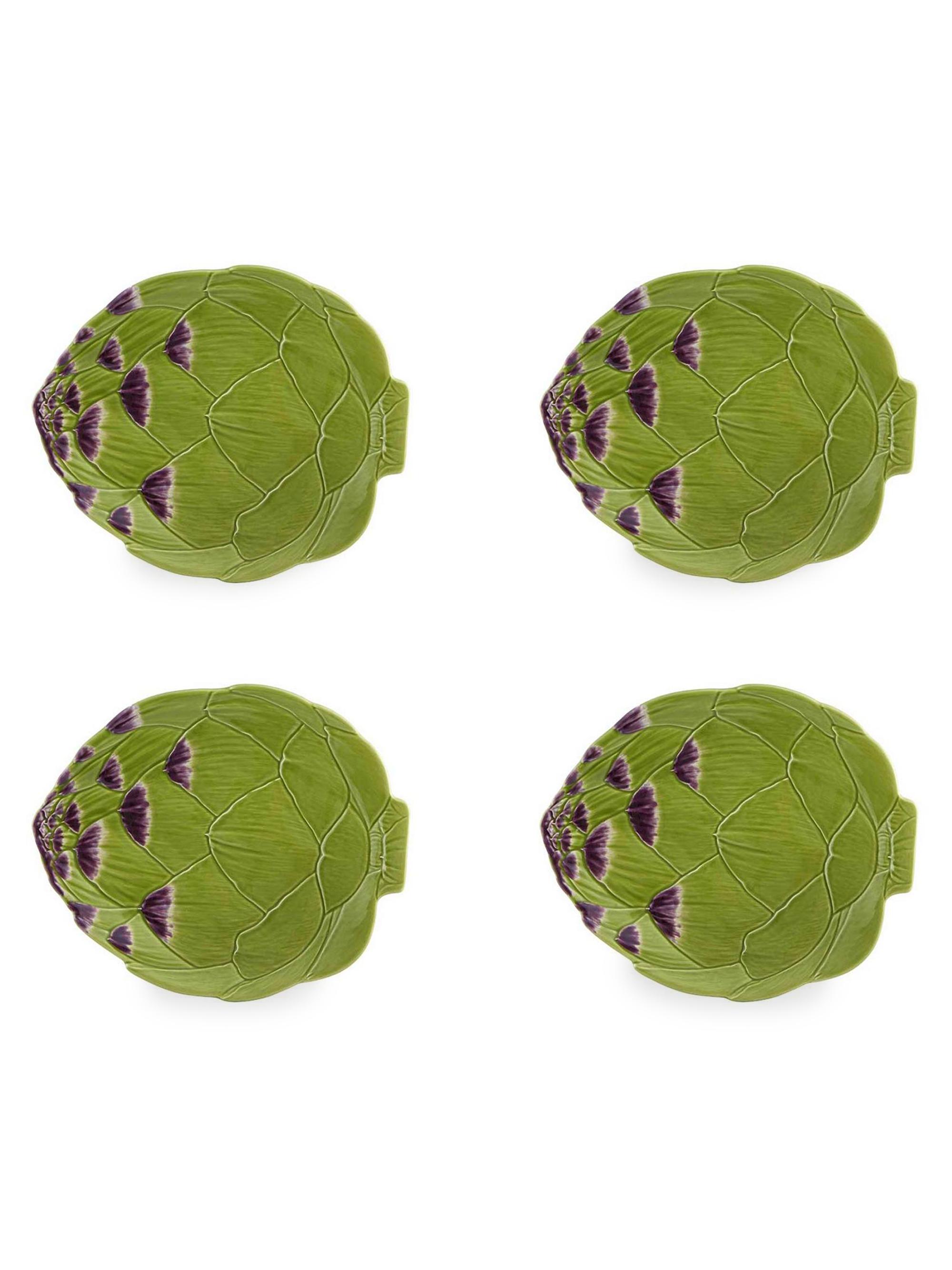 Bordallo Pinheiro Artichoke 4-Piece Dinner Plate Set - Green