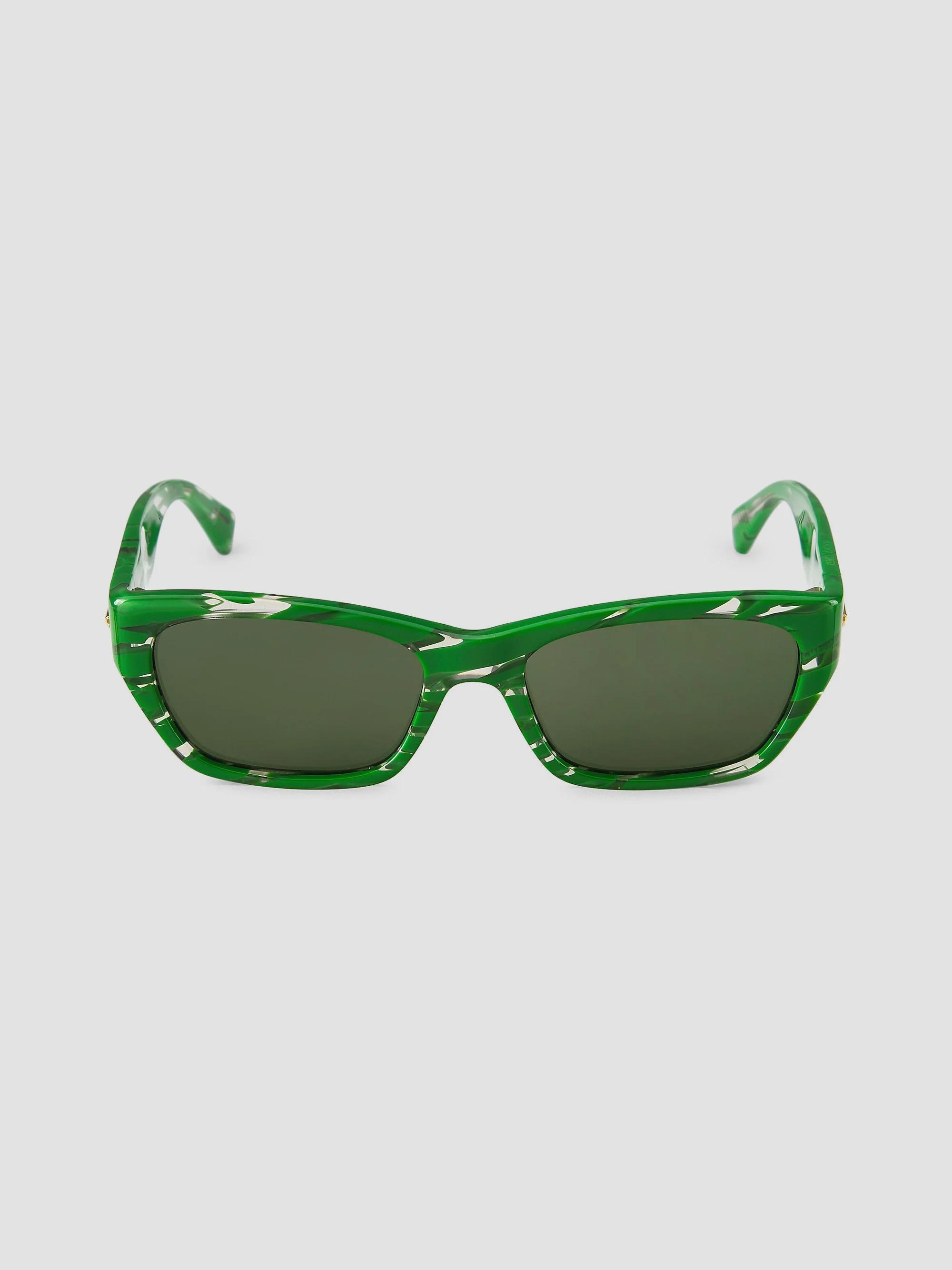 Men's Marbled Rectangular Sunglasses - Green