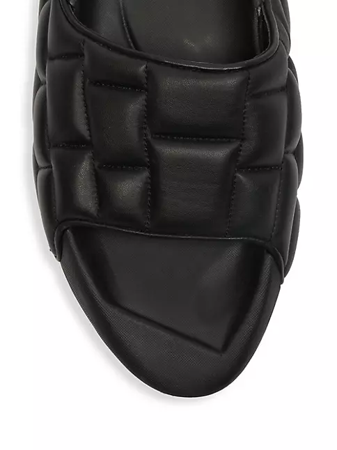 Shop Balmain B-IT Quilted Leather Slides | Saks Fifth Avenue