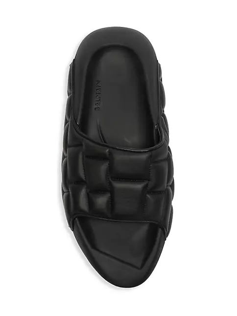 Shop Balmain B-IT Quilted Leather Slides | Saks Fifth Avenue