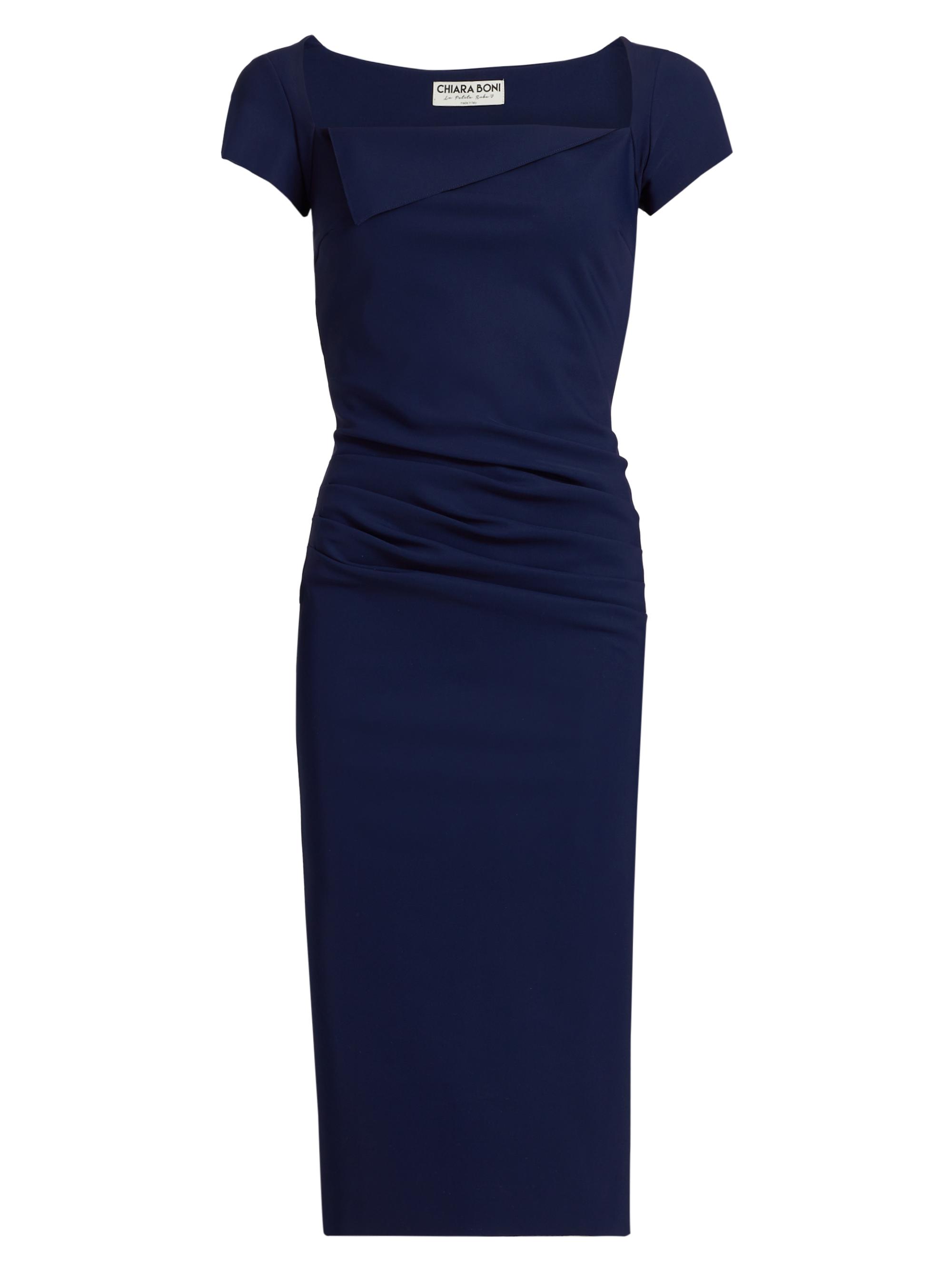 Chiara Boni La Petite Robe Women's Sinnika Pleated Sheath Dress - Blue Notte
