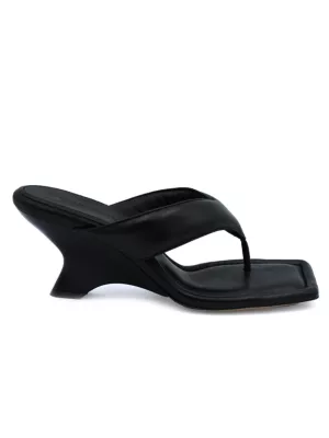 GIABORGHINI padded leather flip-flops - Grey