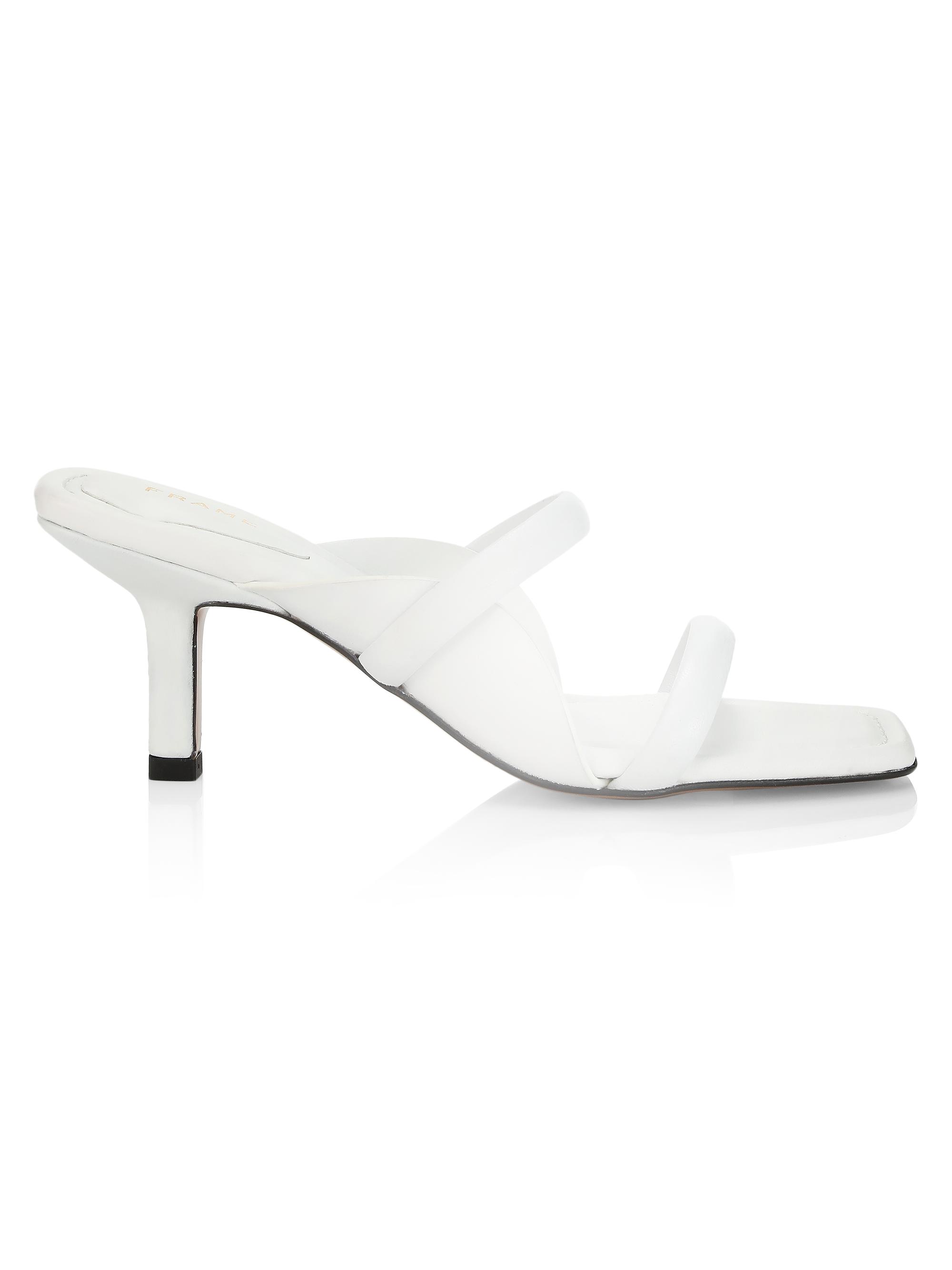 FRAME Women's Le Carlotta Leather Mules - Blanc