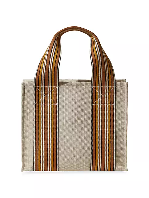 Tory Burch Blue & Yellow Stripe Canvas Tote, Best Price and Reviews