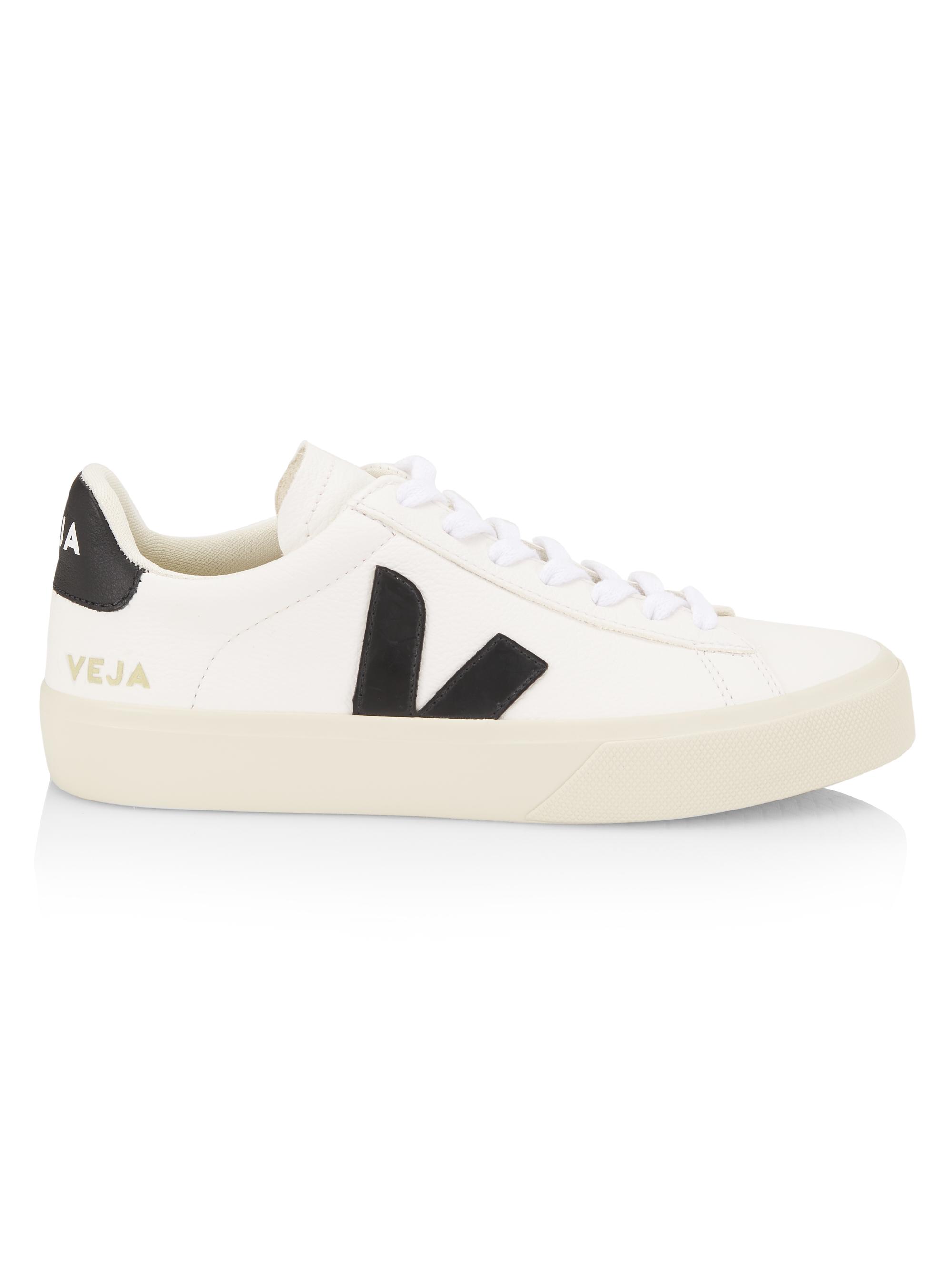 Veja Women's Campo Low-Top Leather Sneakers - White Black
