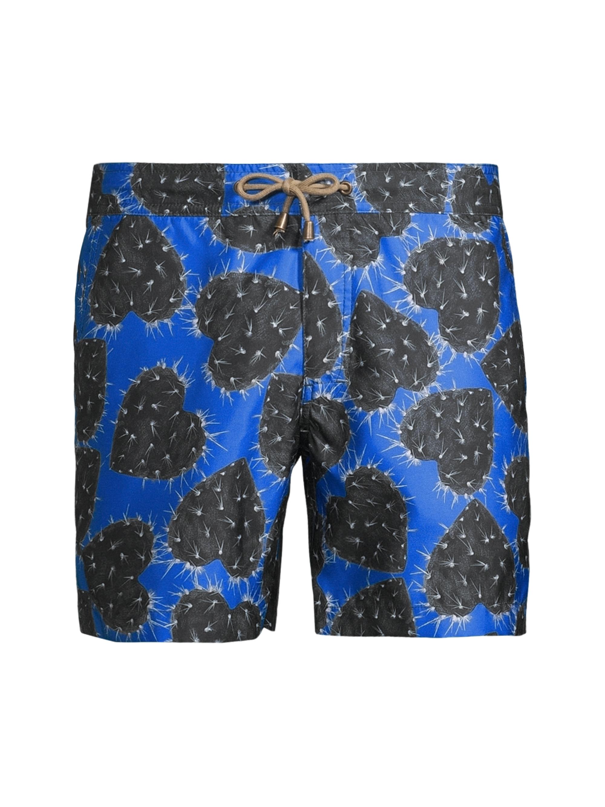 Thorsun Men's Cactus Heart Swim Shorts - Blue Black