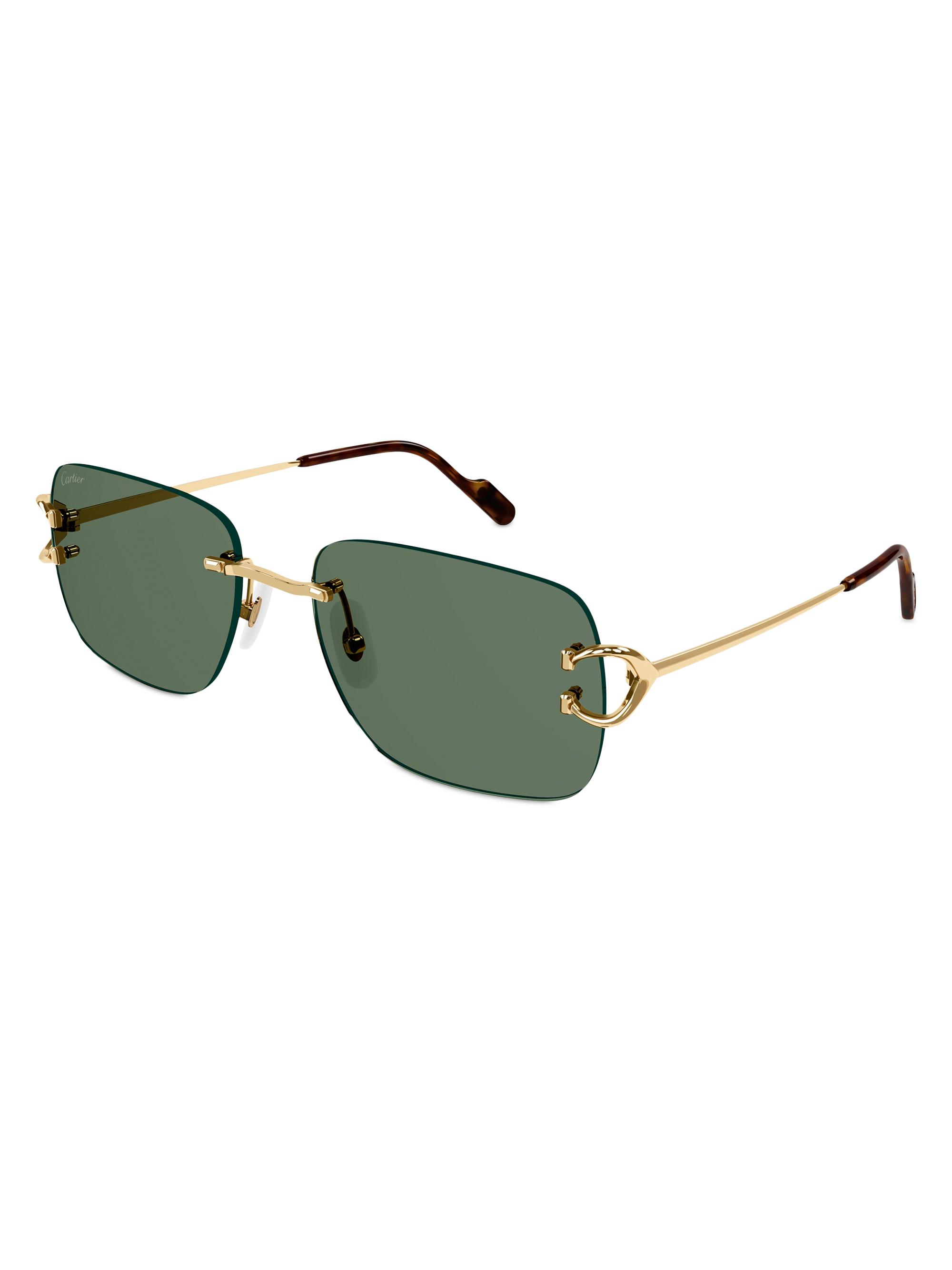 【希少】Cartier Sunglasses Rimless Double Cartier C Décor 59 Square Rimless Sunglasses | Saks Fifth Avenue