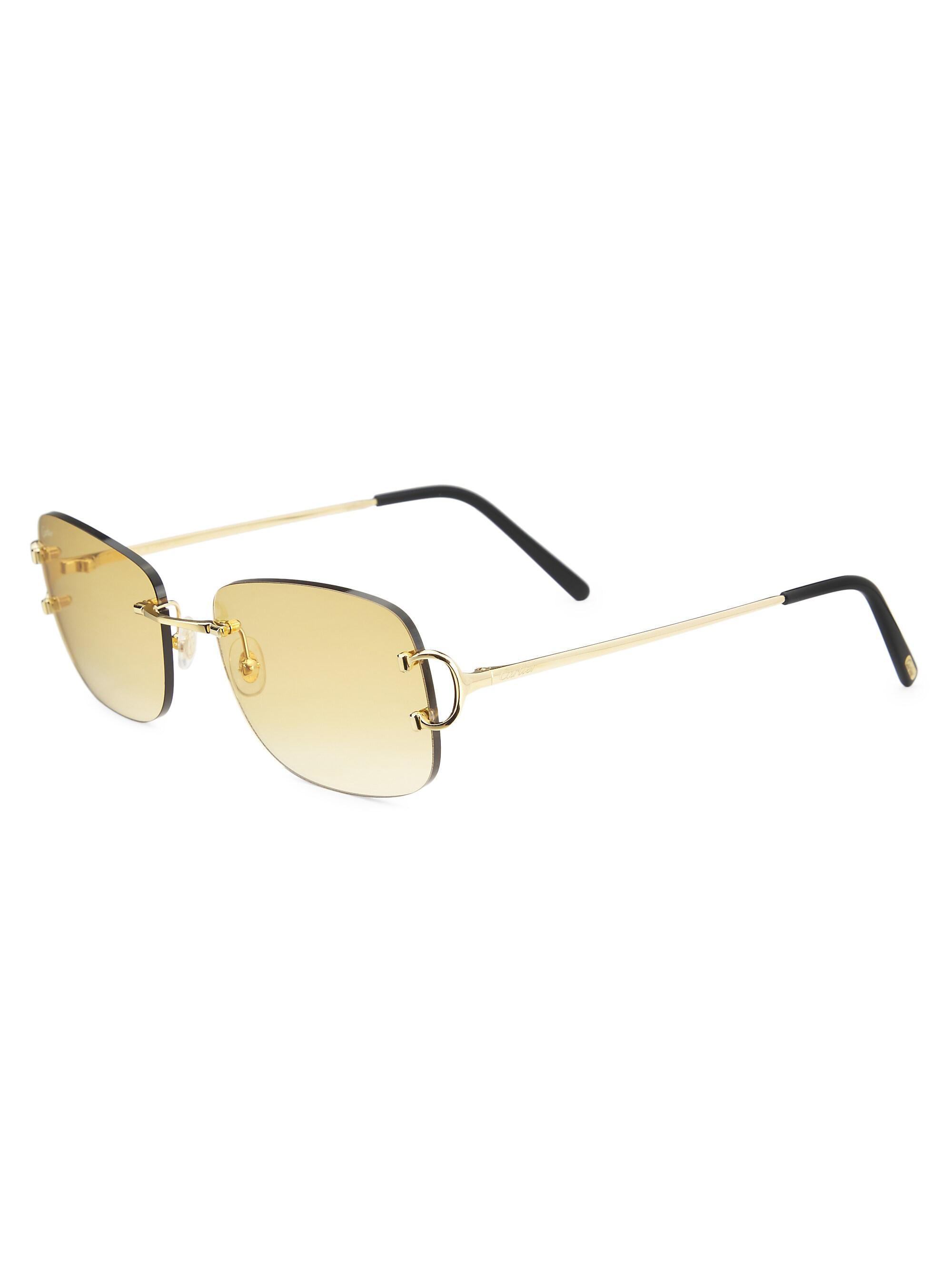 Cartier Men's Signature C 58MM Rectangle Sunglasses - Gold