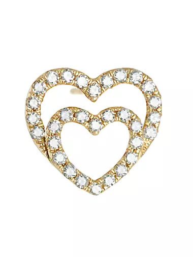 I Carry Your Heart 18K Yellow Gold & Diamond Stud Earrings