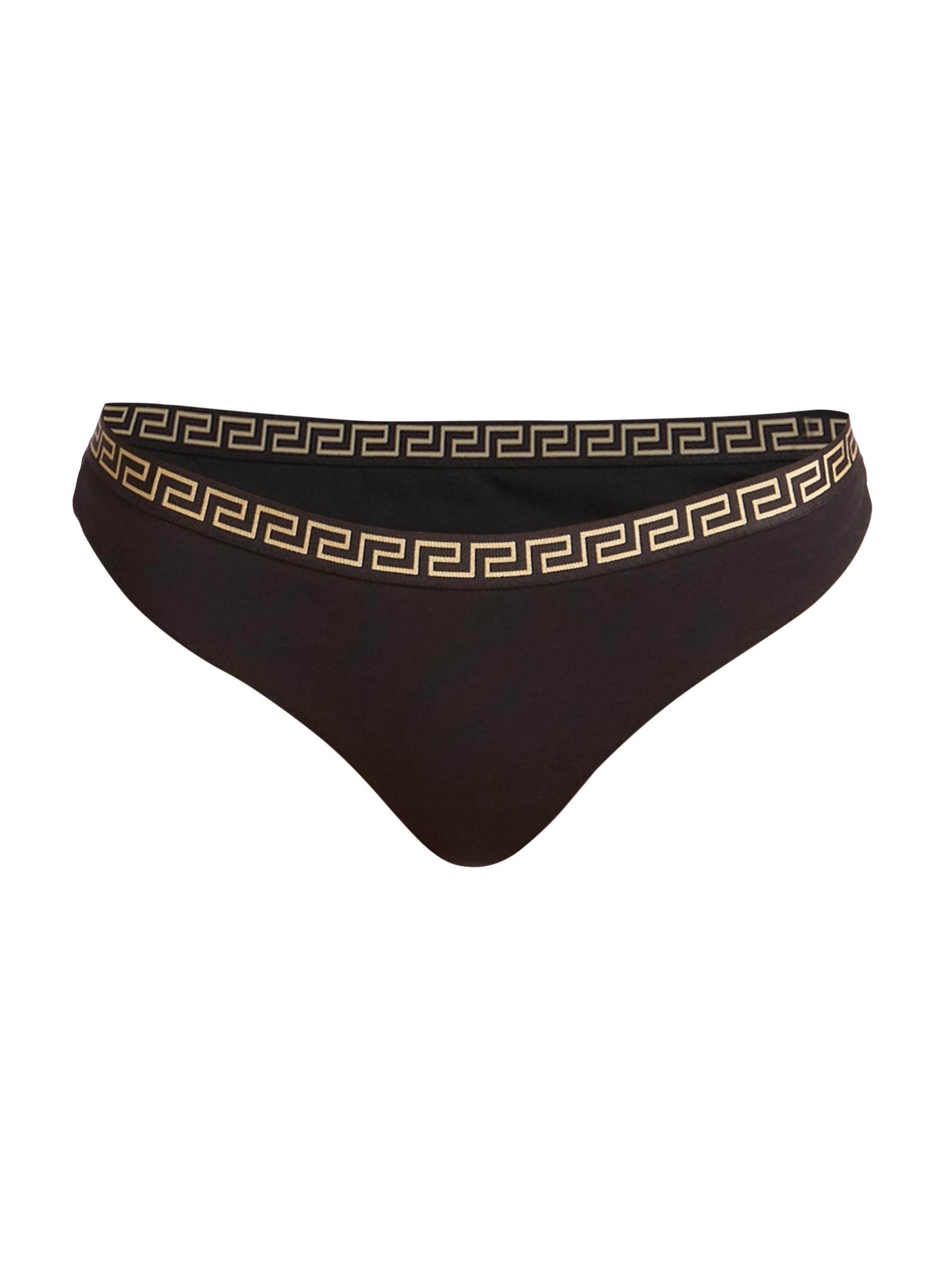 Versace Women's Greek Key Panty - Black