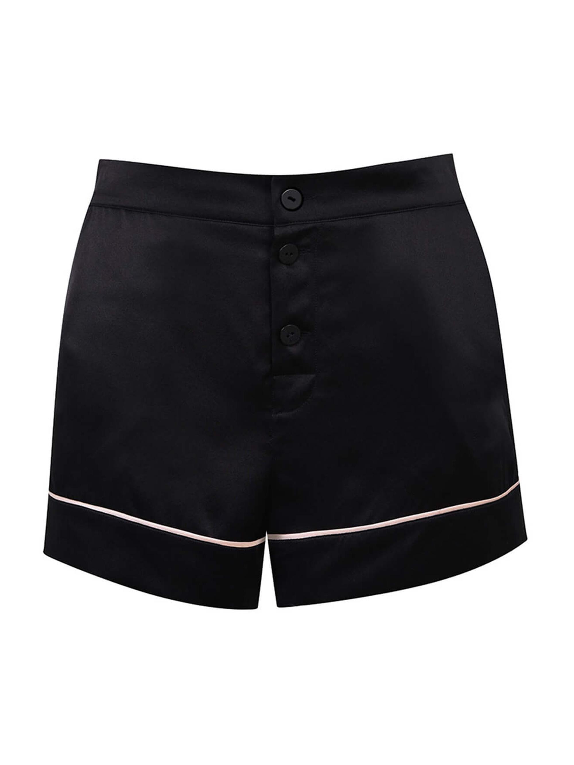 Agent Provocateur Women's Classic Contrast-Piping Silk Pajama Shorts - Black