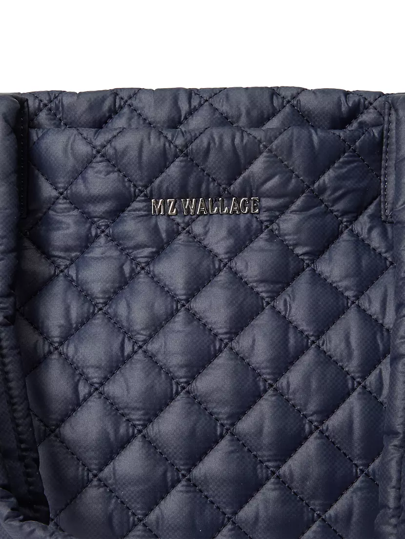 MZ Wallace Checkerboard Oxford Large Metro Tote Deluxe in Black
