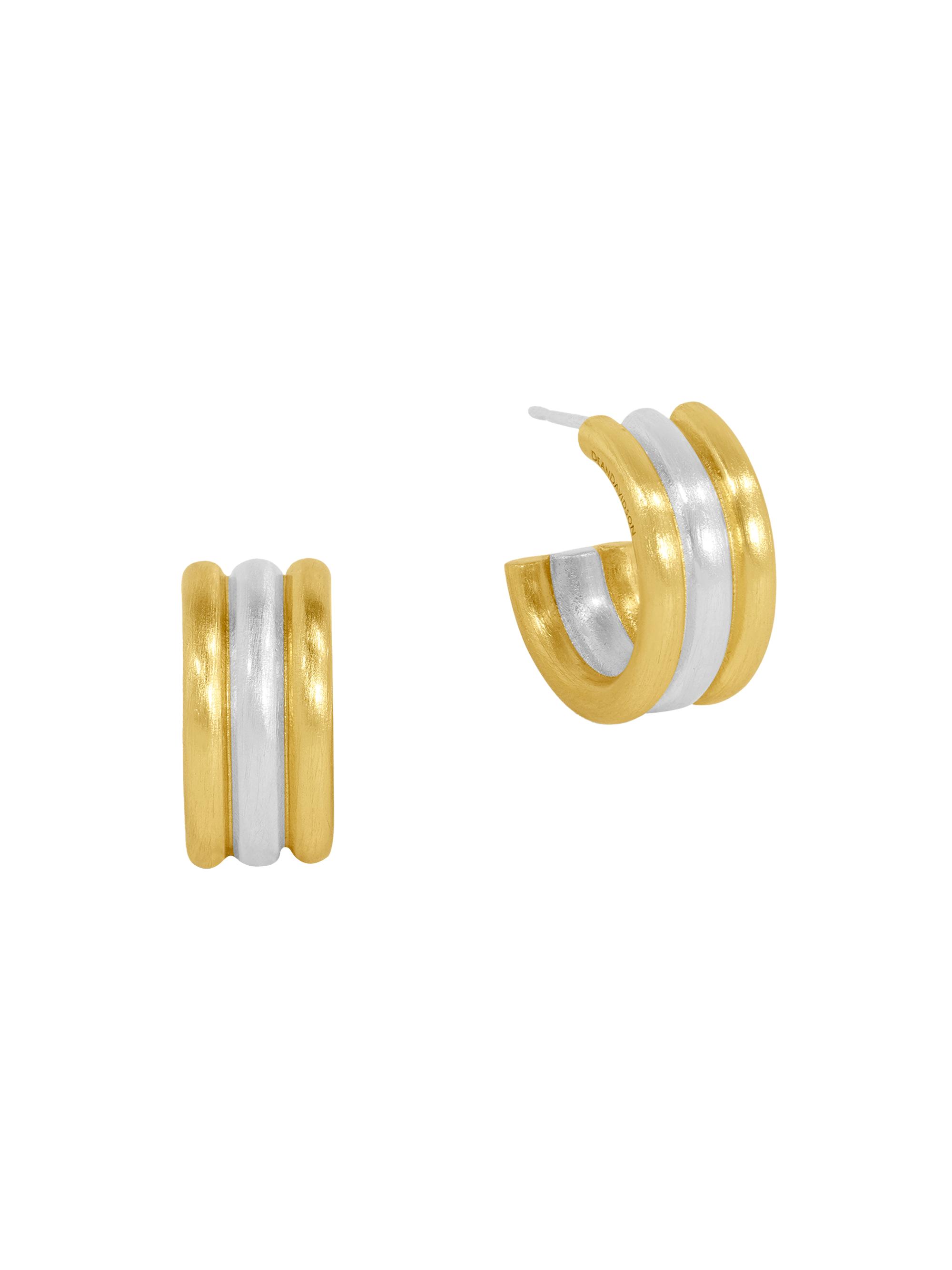 Dean Davidson Women's Dune Two-Tone Ridged Mini Hoop Earrings - Gold Silver