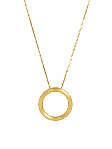 Dune 22K-Gold-Plated Large Hoop Pendant Necklace