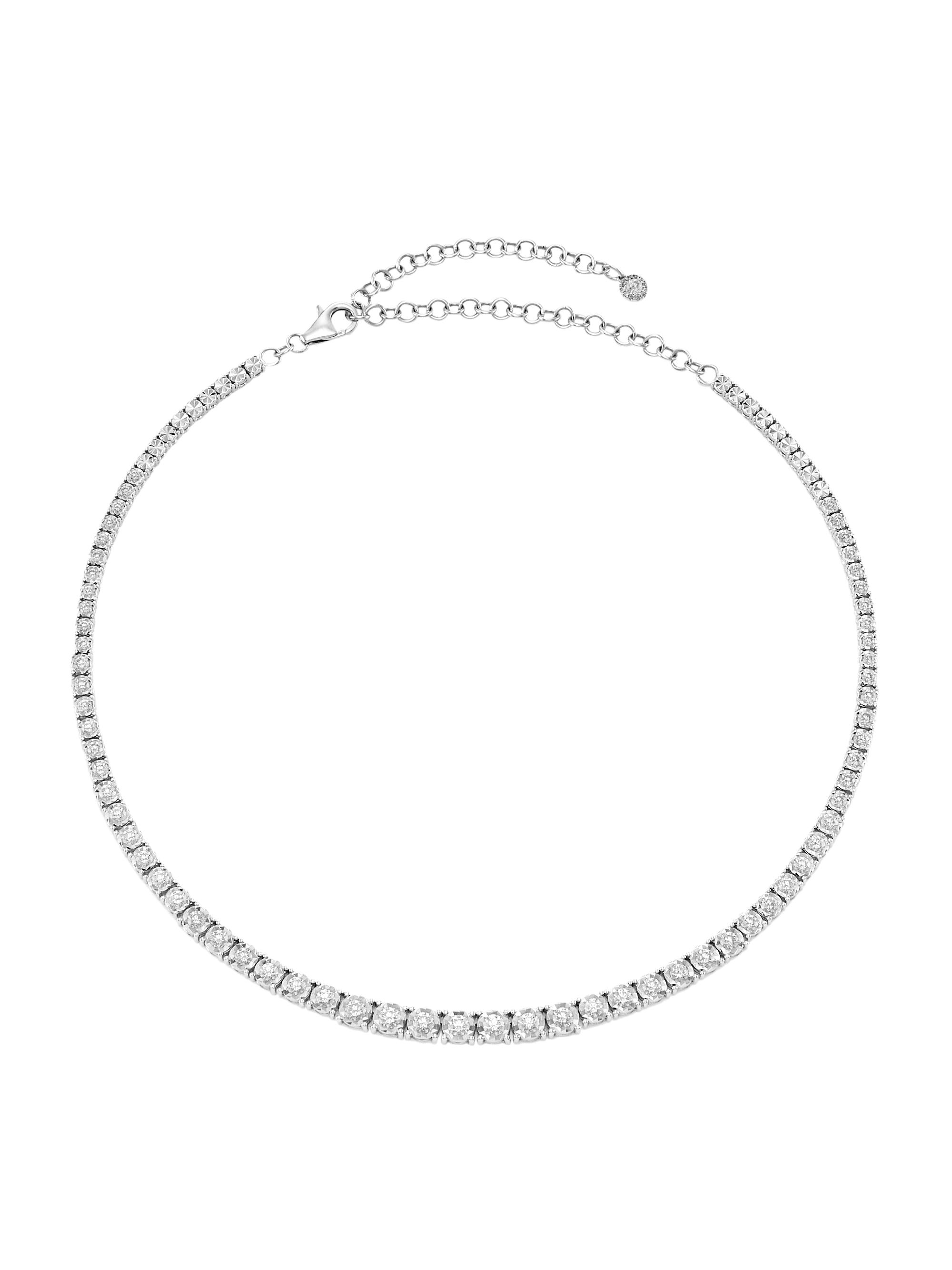 Saks Fifth Avenue Collection Women's 14K White Gold & 4.39 TCW Diamond Tennis Necklace - White