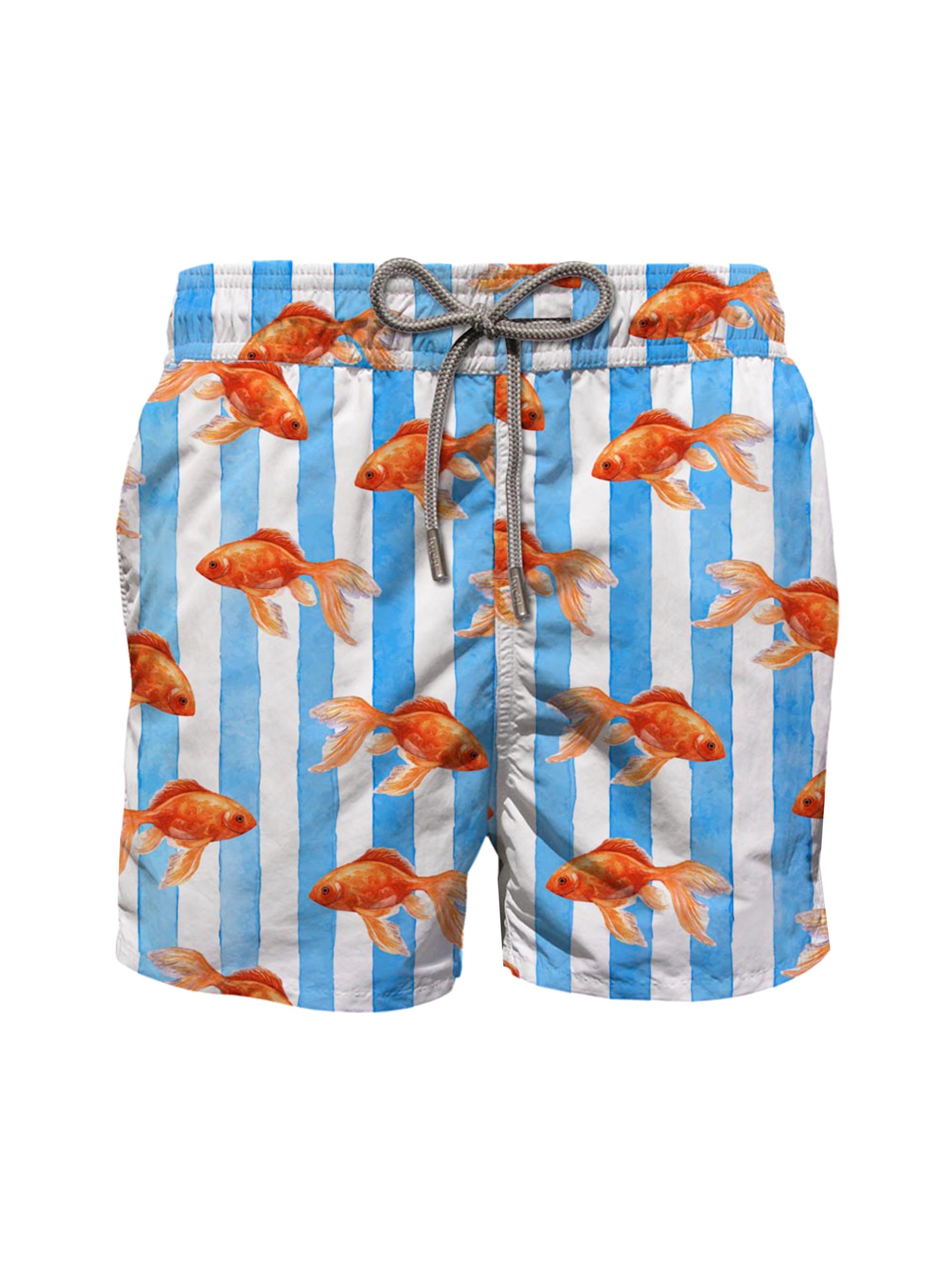 MC2 Saint Barth Men's Gustavia Goldfish Print Swim Shorts