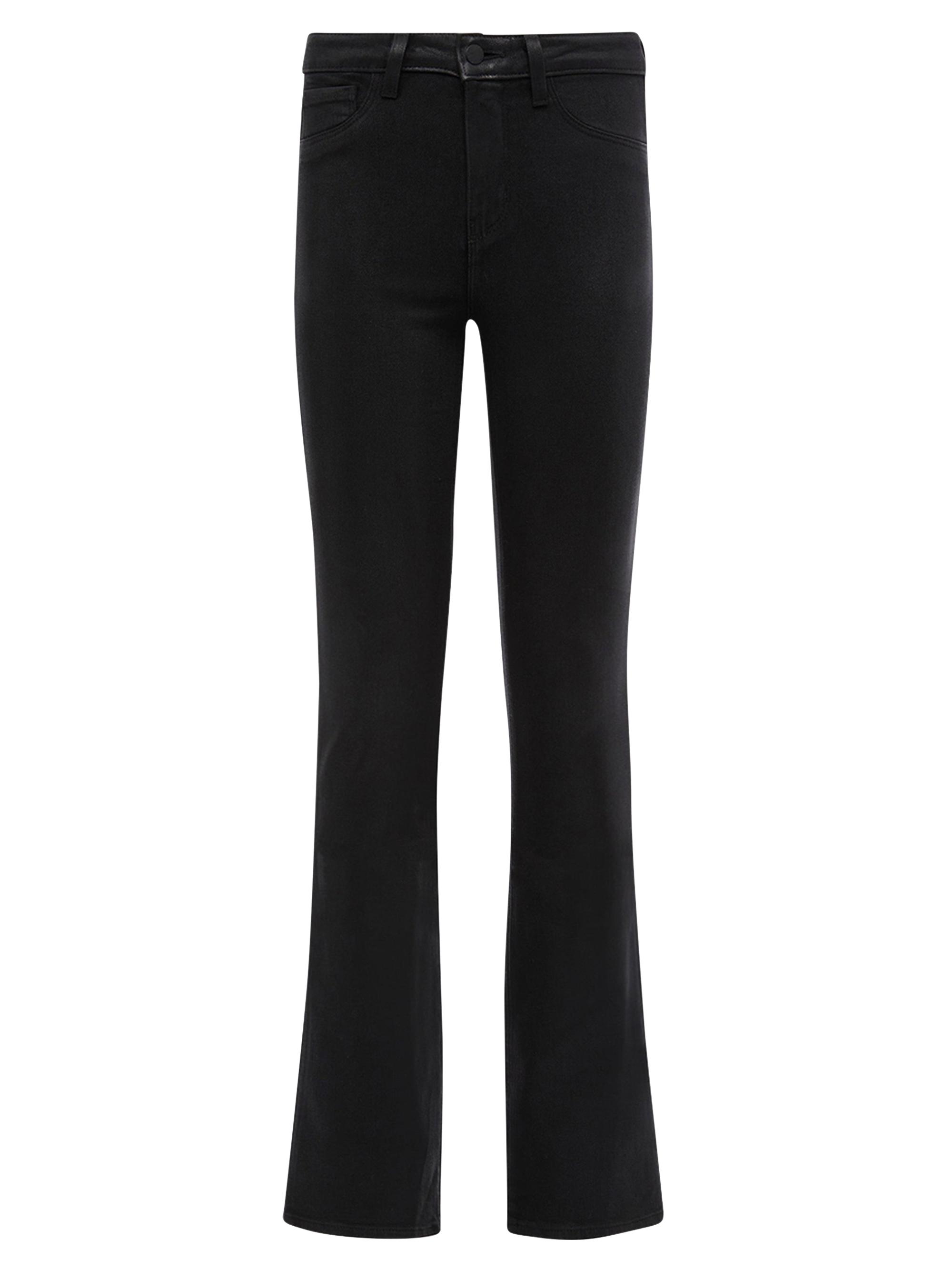 L'AGENCE Women's Selma High-Rise Coated Baby Boot-Cut Jeans - Black Coated