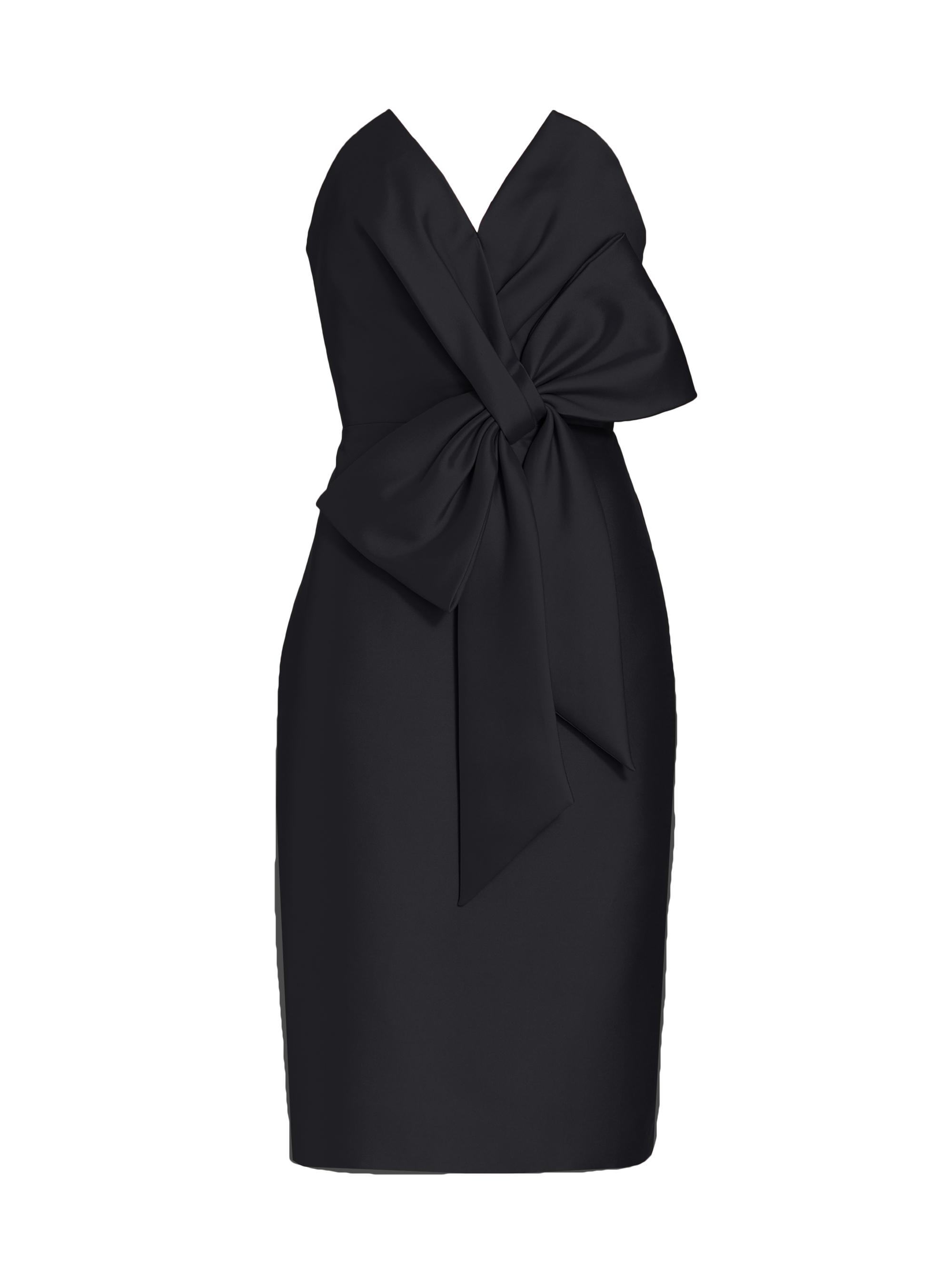 Badgley Mischka Women's Bow Front Mikado Dress - Black