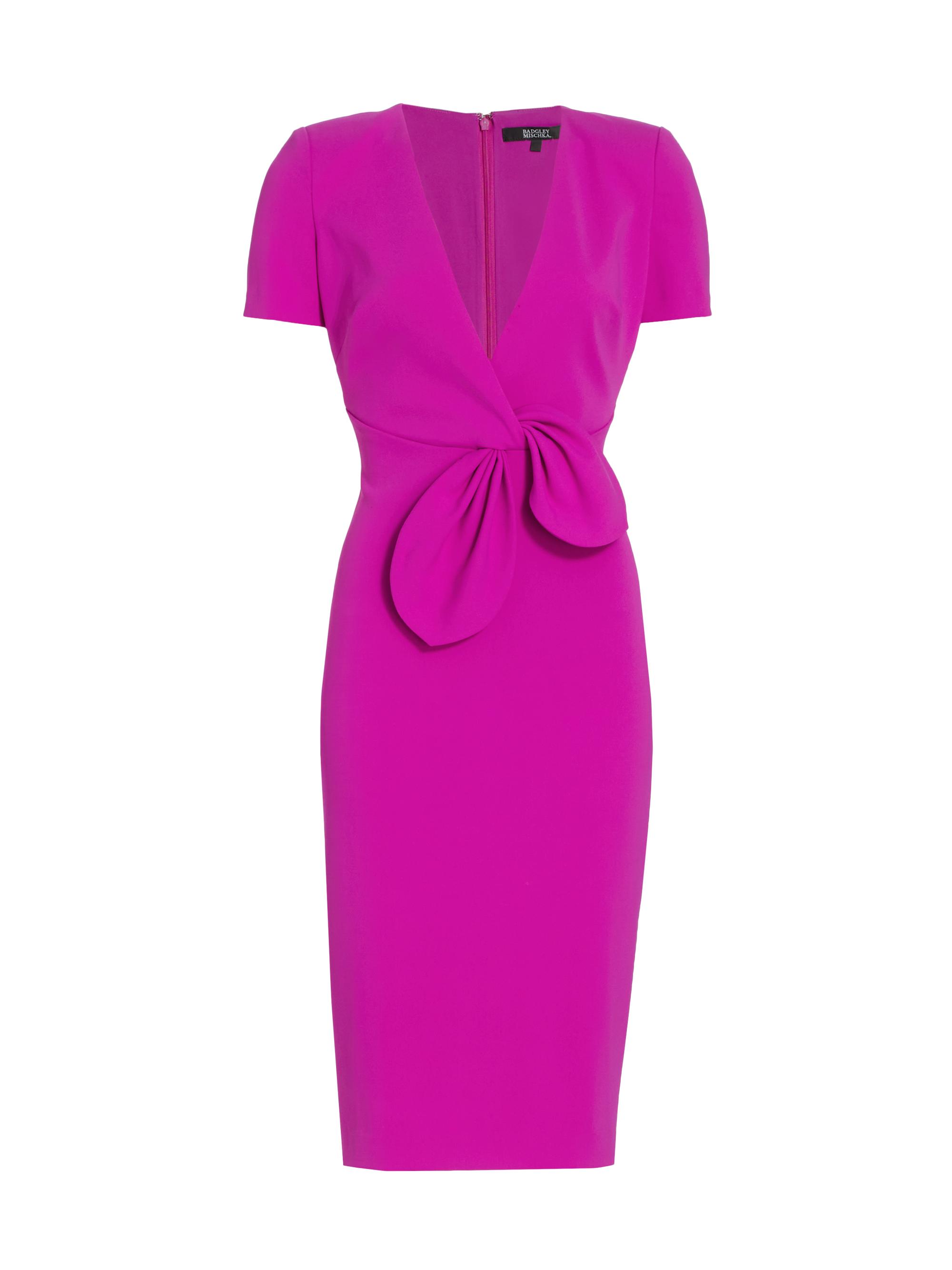 Badgley Mischka Women's Faux Tie-Front Dress - Fuchsia