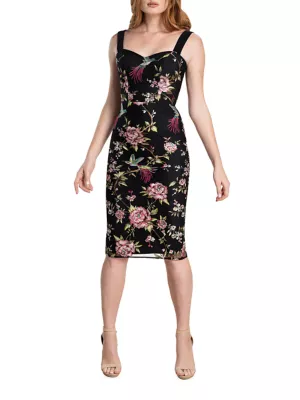 Shop Dress The Population Nicole Floral Embroidered Cocktail Dress | Saks  Fifth Avenue