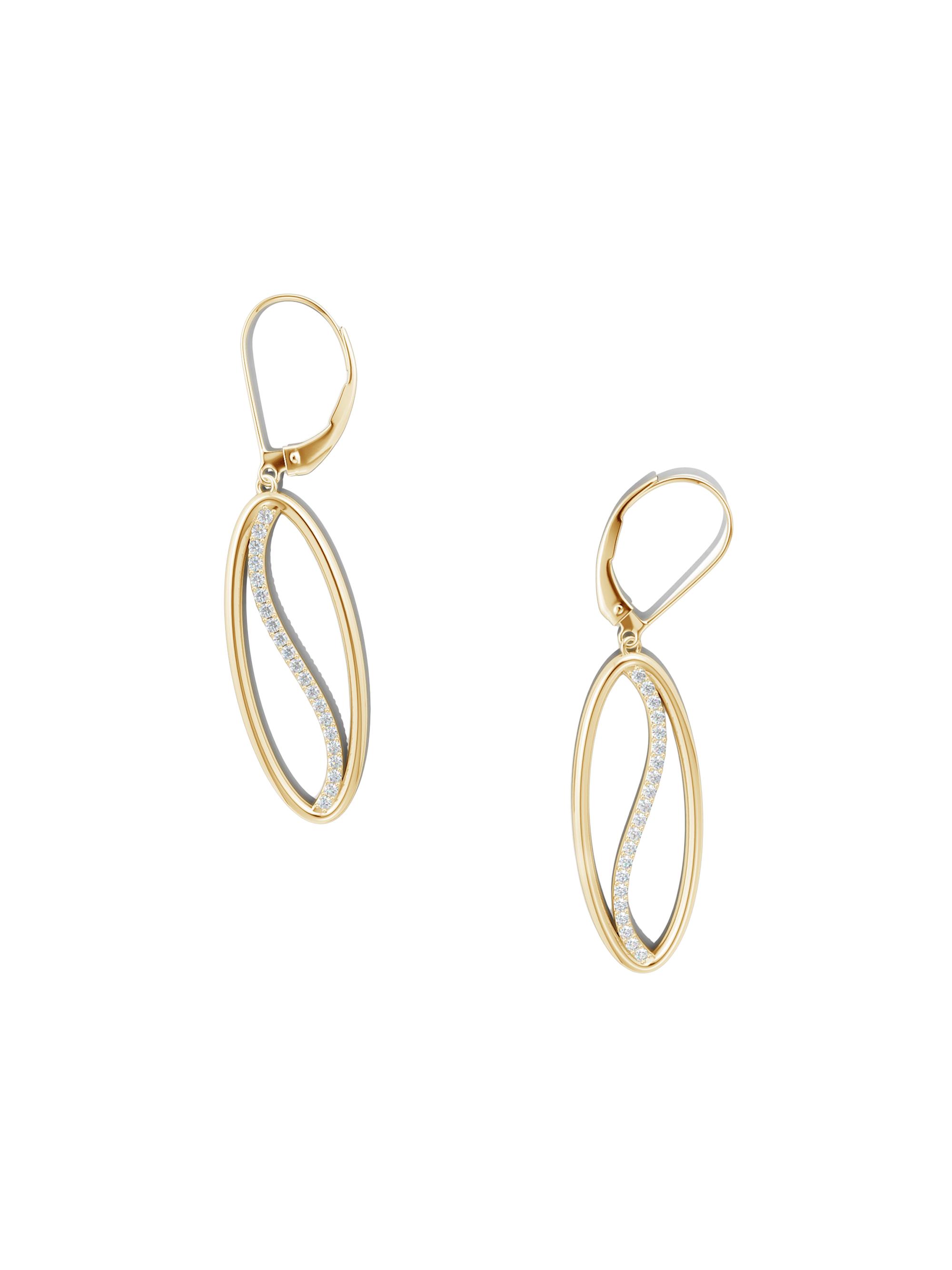 Natori Women's Shangri-La 14K Yellow Gold & Diamond  Oval Yin-Yang Drop Earrings - Yellow Gold