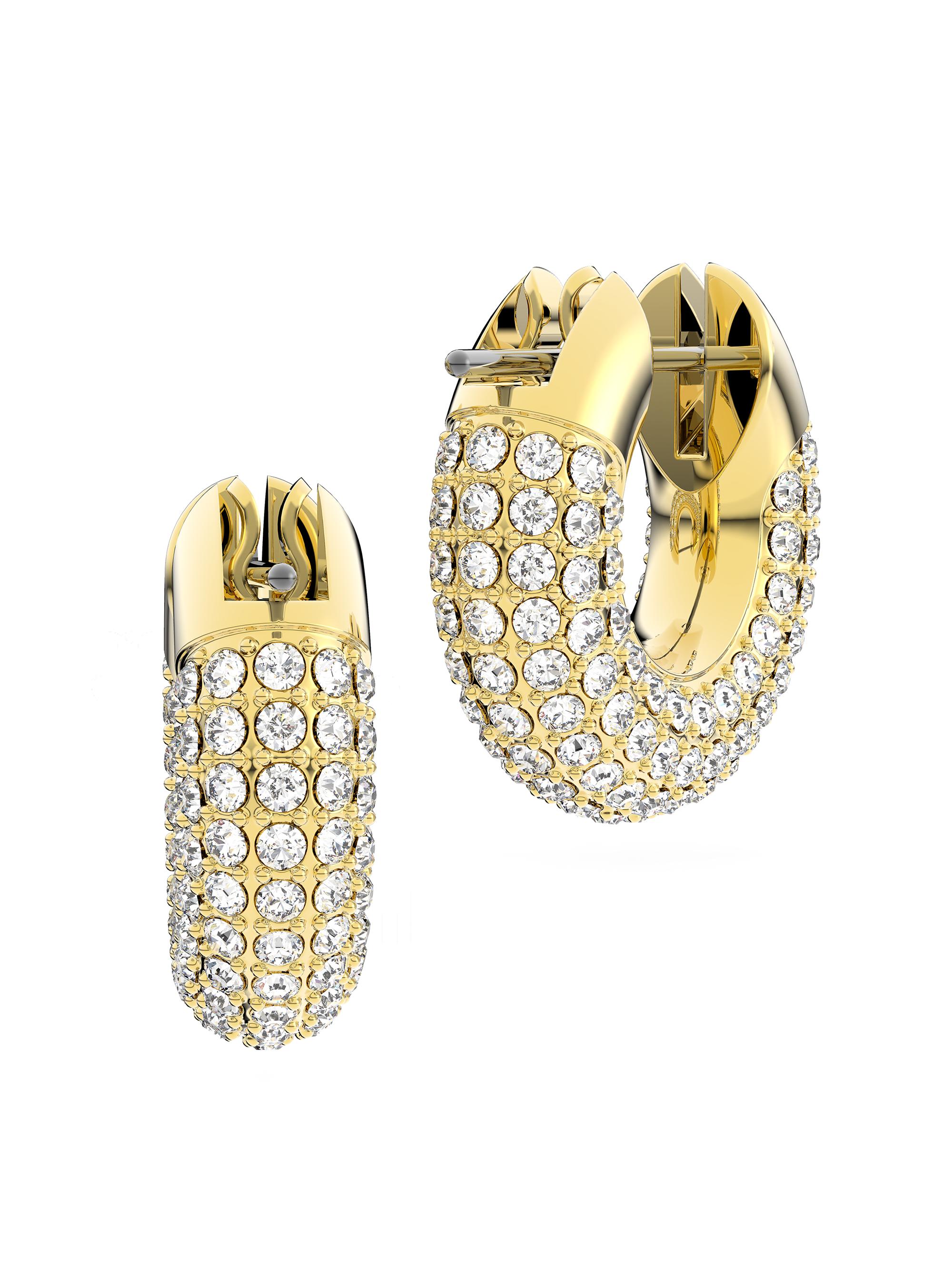 Swarovski Women's Dextera Goldplated  Crystal Pavé Hoop Earrings