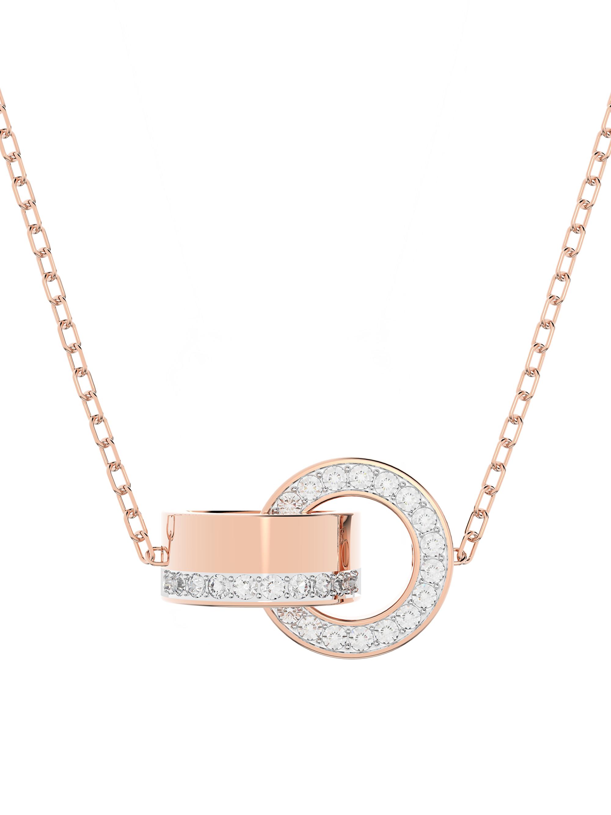 Swarovski Women's Dextera Rose Goldplated Crystal Interlocking Circle Necklace