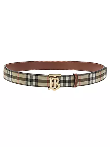 Burberry Vintage Check Leather Belt - Neutrals