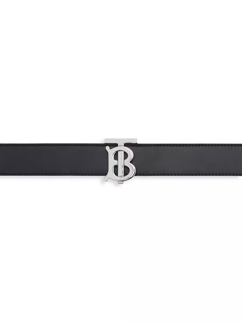 Shop Burberry Unisex Plain Leather Long Belt Logo Outlet Belts