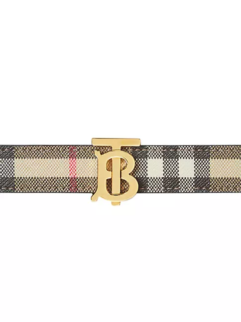Burberry Black with Tag Logo Buckle Reversible Leather Belt