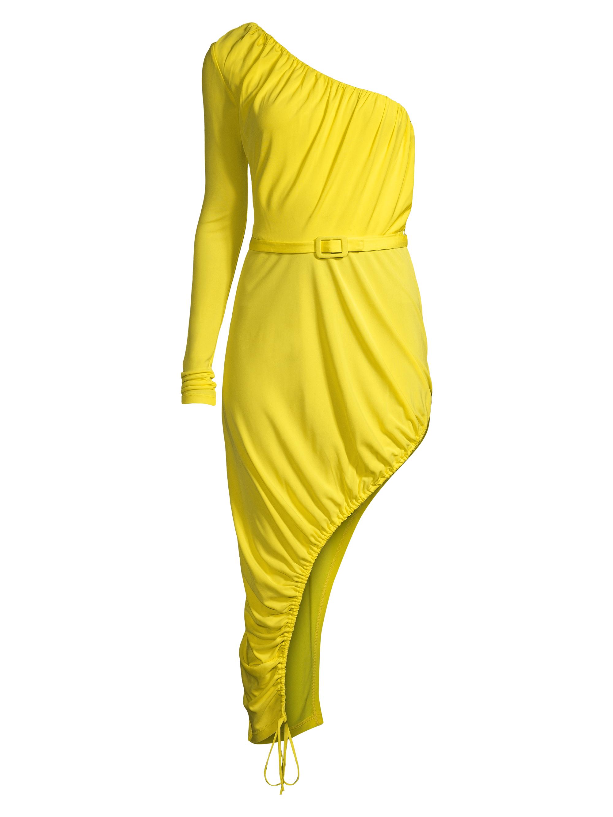 Undra Celeste Women's Partee Gyal Ruched Midi-Dress - Canary
