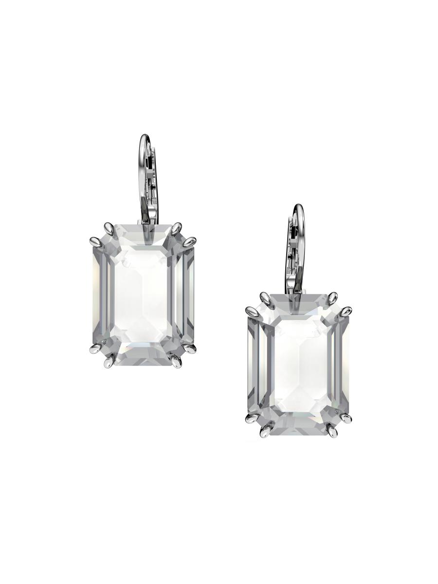 Swarovski Millenia Rhodium-Plated Octagon-Cut Crystal Earrings | Saks ...