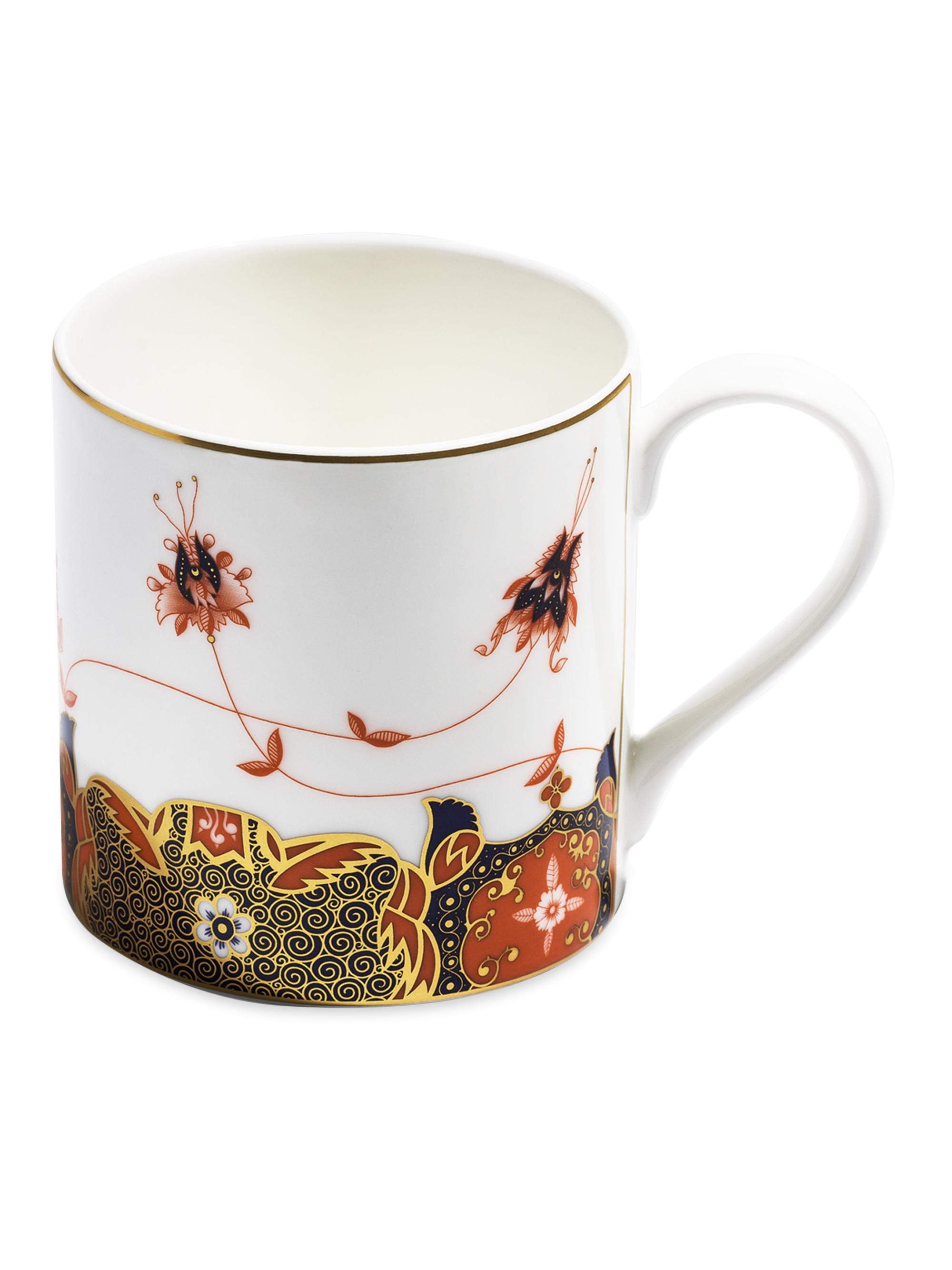 Richard Brendon Dragon Flower Large Mug - Gold Multi Colour