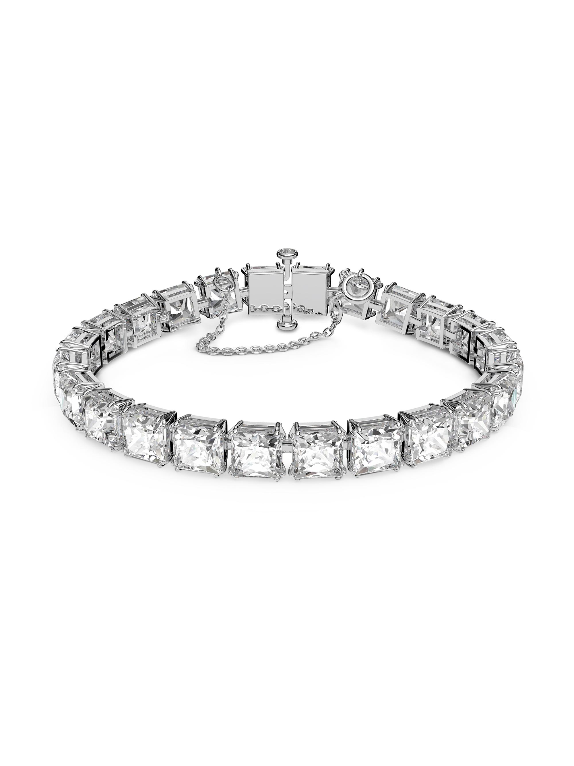Swarovski Women's Matrix Rhodium-Plated Square-Cut Crystal Bracelet