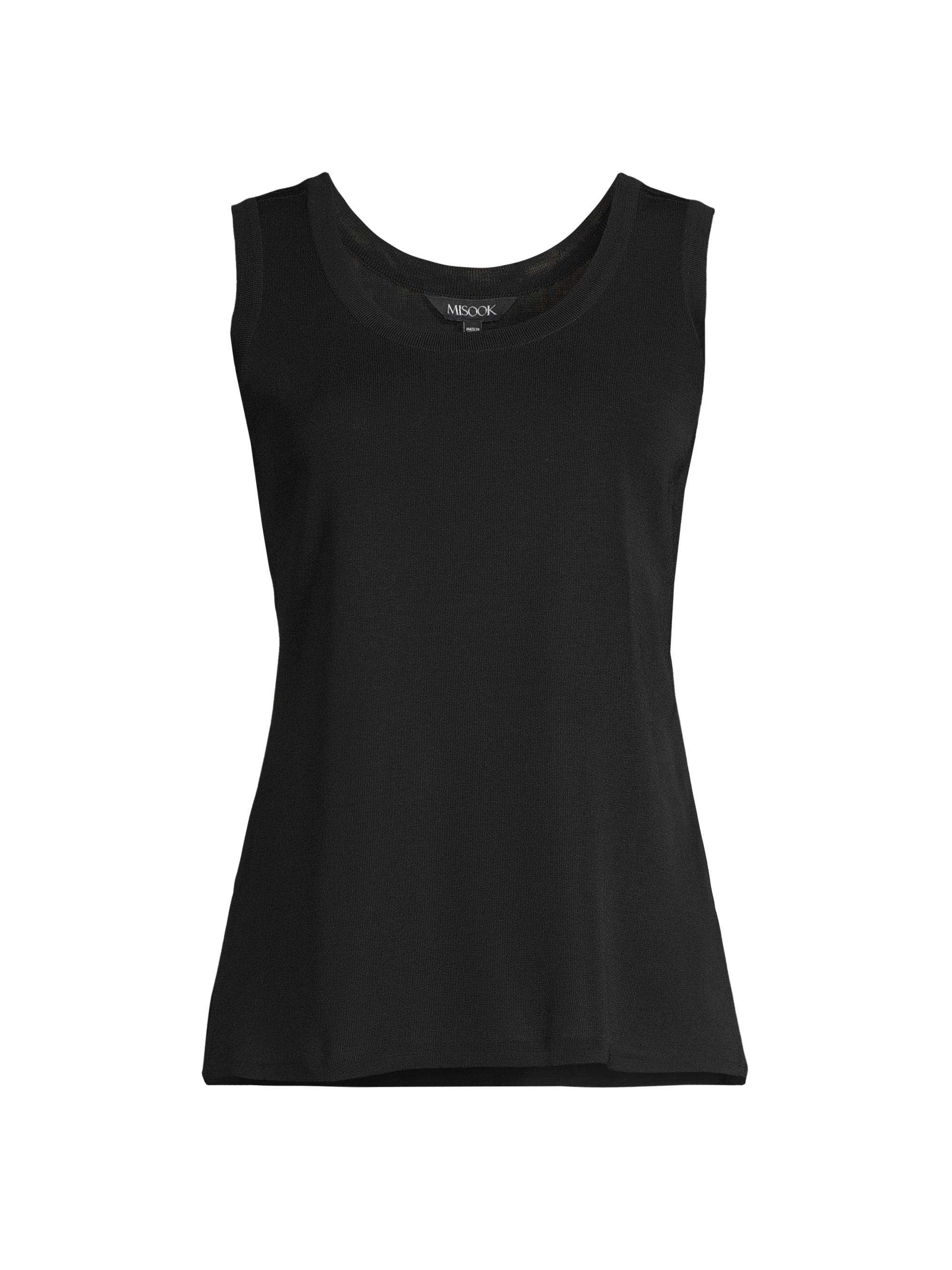 Misook Women's Scoop Neck Knit Tank Top - Black