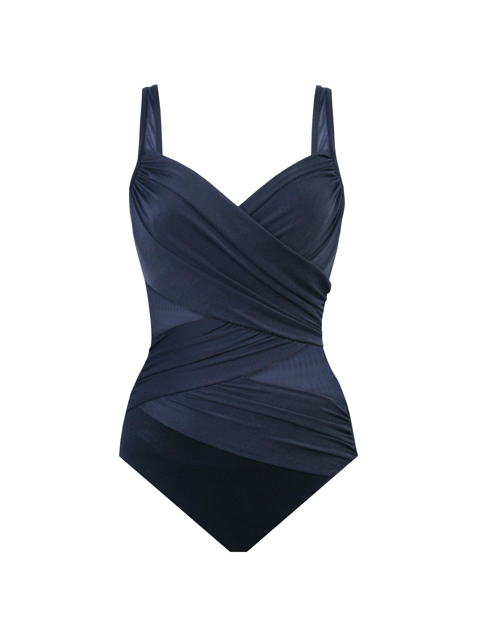 Miraclesuit Swim Women's Network DD Madero Mesh-Paneled One-Piece Swimsuit - Midnight Blue