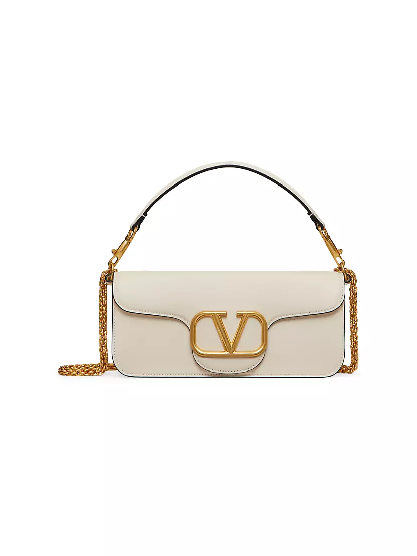 Loco Micro Leather Shoulder Bag in White - Valentino Garavani