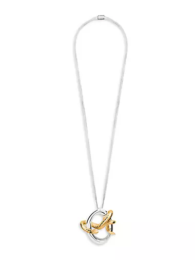 Animales Sterling Silver & 23K Gold Vermeil Snake Pendant Necklace