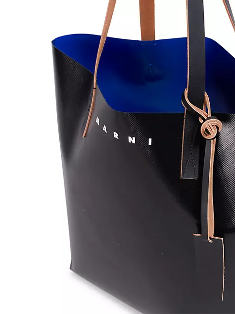 Marni Crossbody Embossed Logo Leather Bag in Black for Men