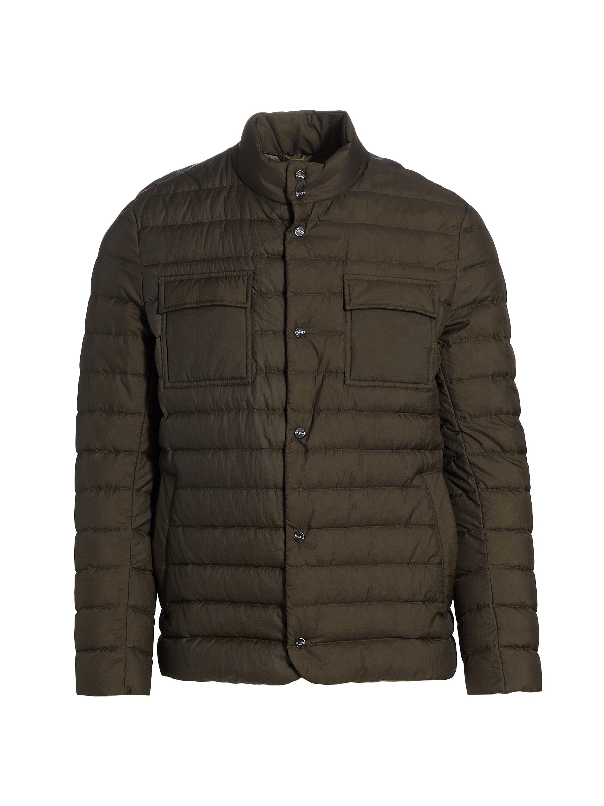 Herno Men's Quilted Patch Pocket Jacket - Military