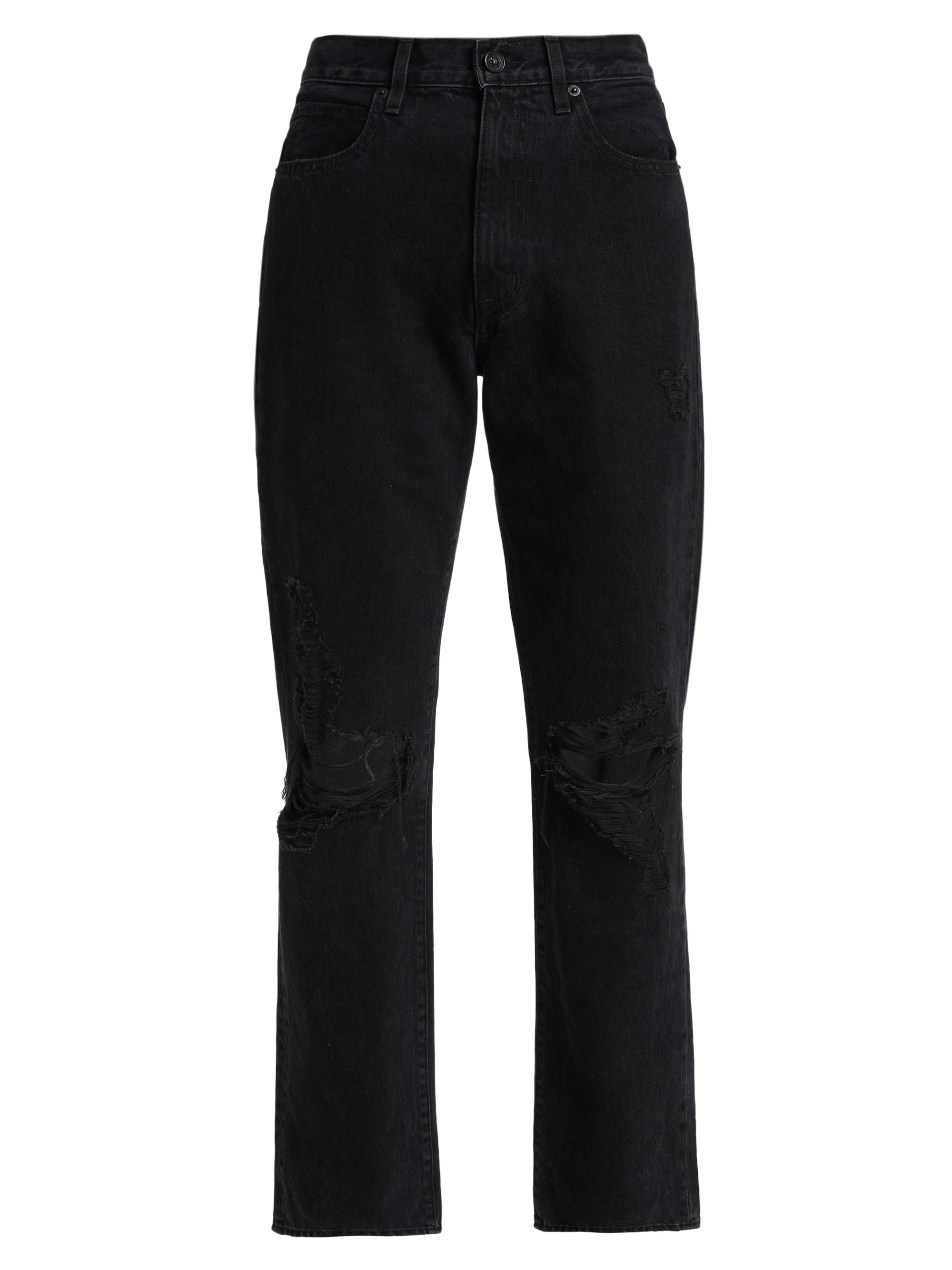 SLVRLAKE Women's London Shadow Straight-Leg Jeans - Shadow Ridge Destructed