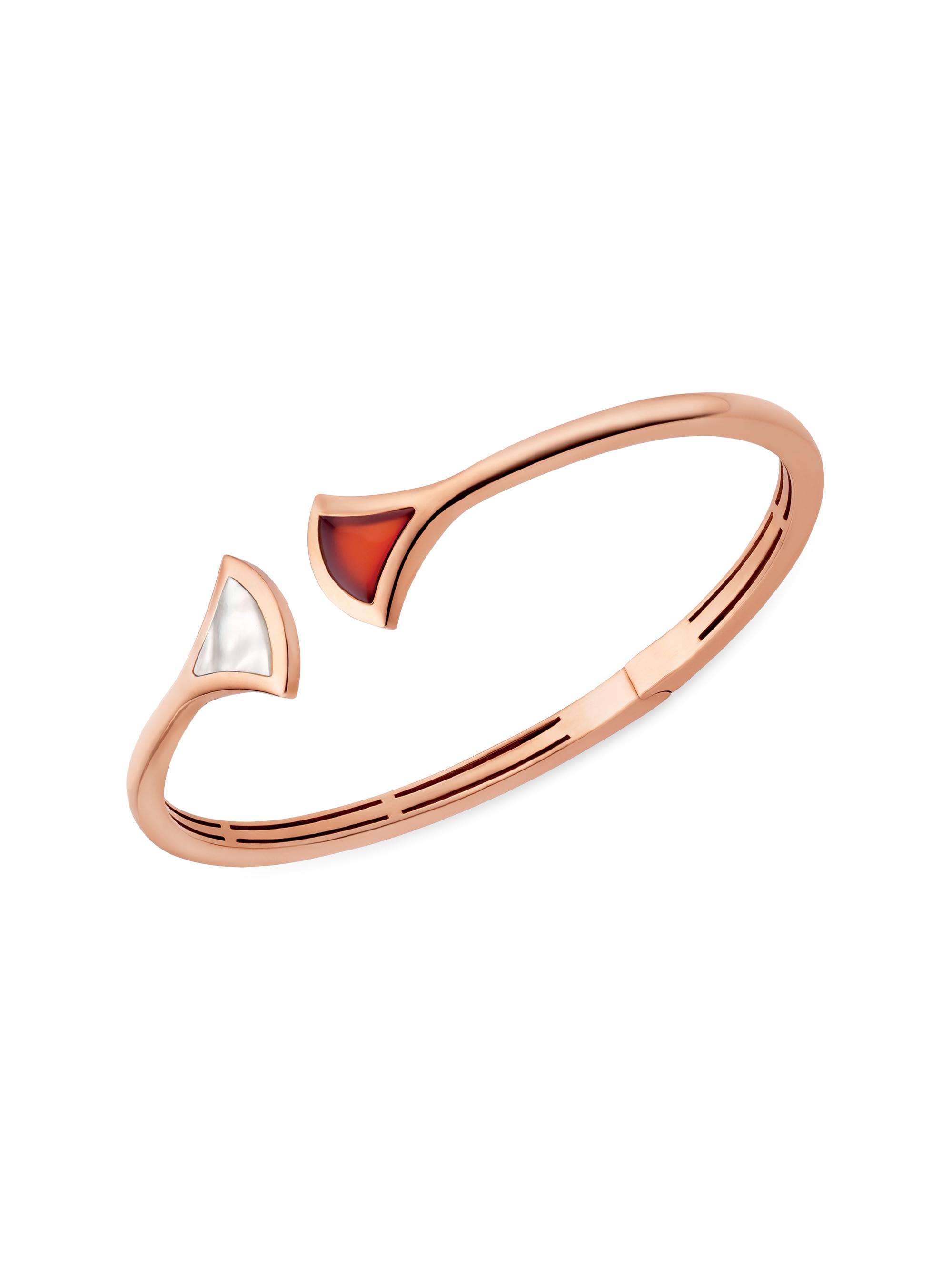 BVLGARI Women's Divas'Dream 18K Rose Gold, Carnelian & Mother-Of-Pearl Bracelet - Rose Gold