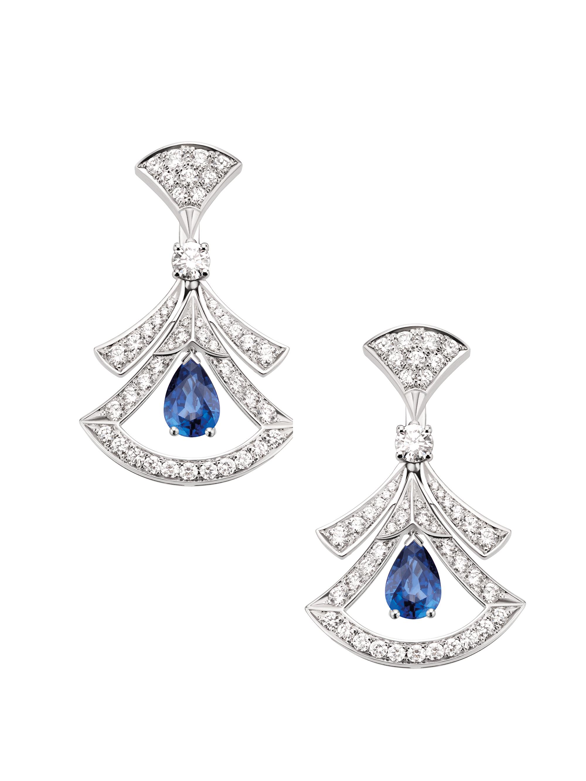 BVLGARI Women's Divas' Dream 18K White Gold, Diamond, & Sapphire Drop Earrings